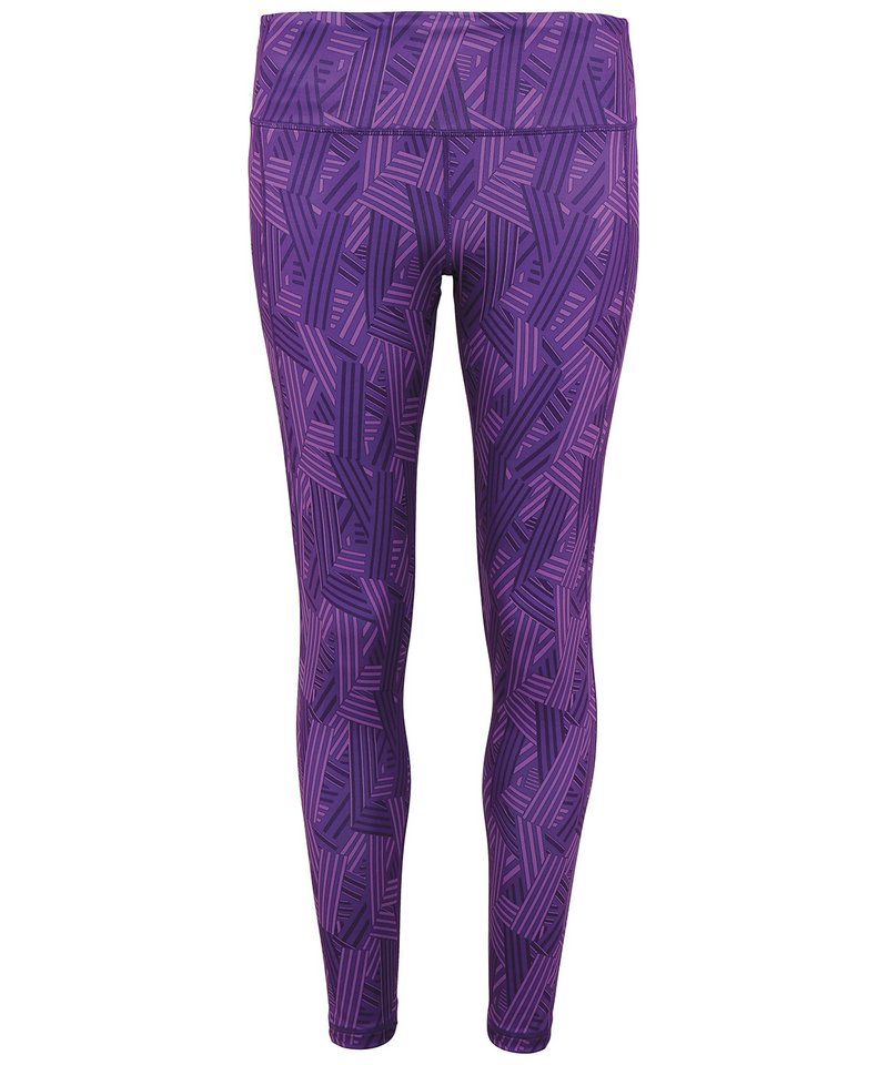 Women's Tridri Performance Crossline Leggings Full-Length in Purple by TriDri — Custom branded clothing by Print Press, featuring premium embroidery produced in our specialist print lab in the UK.