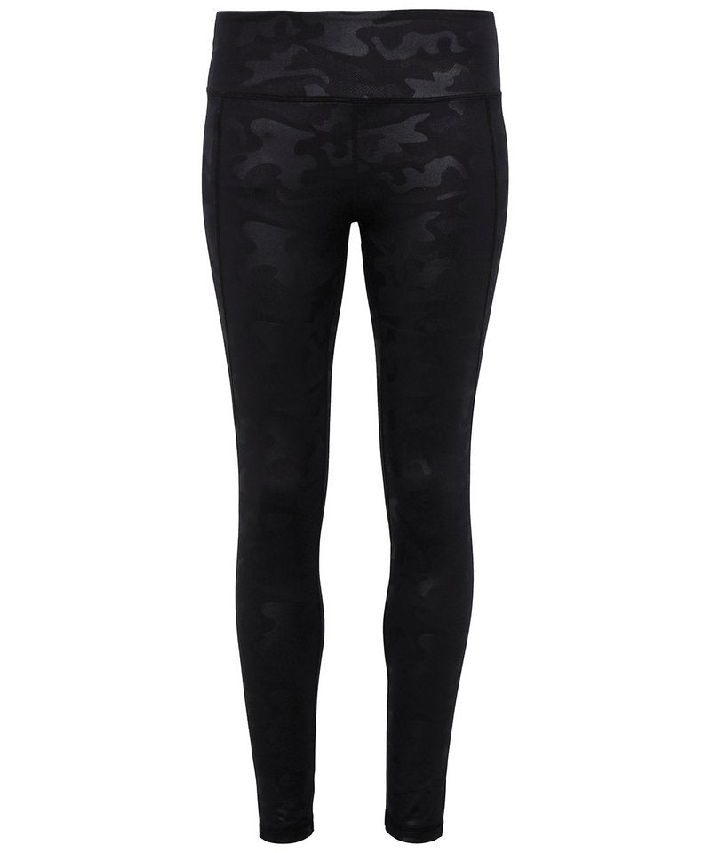 Women's Tridri Performance Camo Leggings Full-Length in Black Camo by TriDri — Custom branded clothing by Print Press, featuring premium embroidery produced in our specialist print lab in the UK.