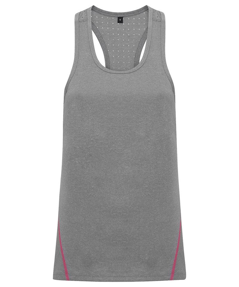Women's Tridri 'Laser Cut' Vest in Silver Melange by TriDri — Custom branded clothing by Print Press, featuring premium embroidery produced in our specialist print lab in the UK.