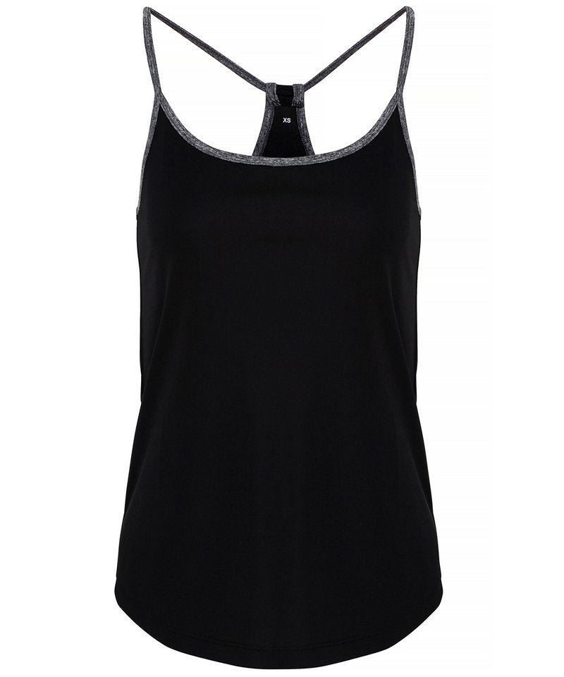 Women's Tridri Yoga Vest in Black Black Melange by TriDri — Custom branded clothing by Print Press, featuring premium embroidery produced in our specialist print lab in the UK.