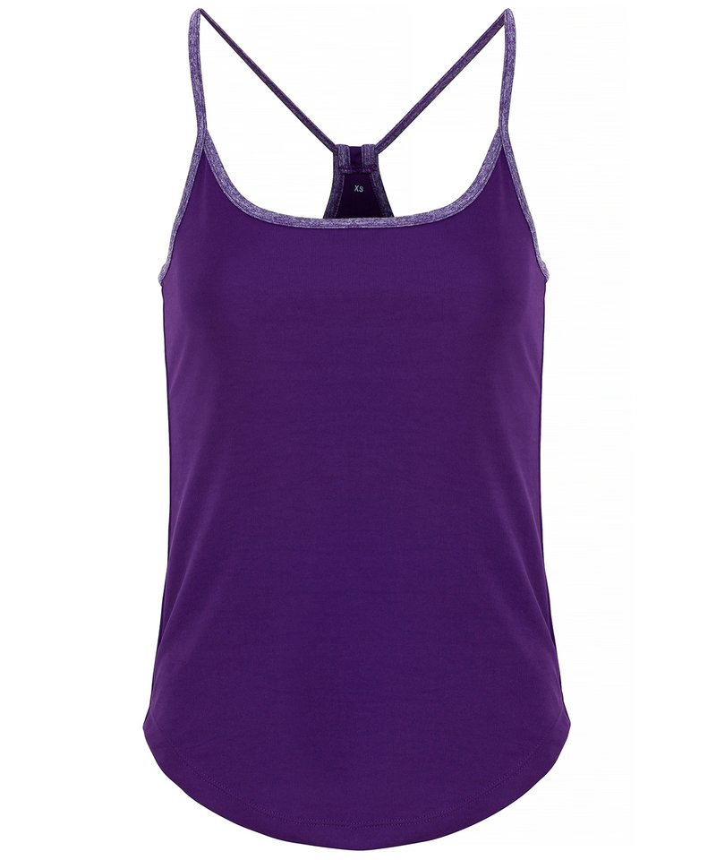 Women's Tridri Yoga Vest in Bright Purple Purple Melange by TriDri — Custom branded clothing by Print Press, featuring premium embroidery produced in our specialist print lab in the UK.
