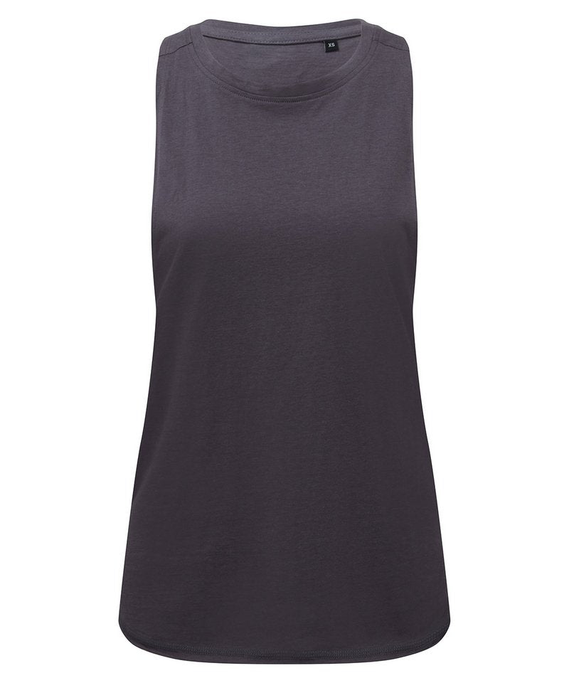 Women's Tridri Organic Tank Top in Charcoal by TriDri — Custom branded clothing by Print Press, featuring premium embroidery produced in our specialist print lab in the UK.