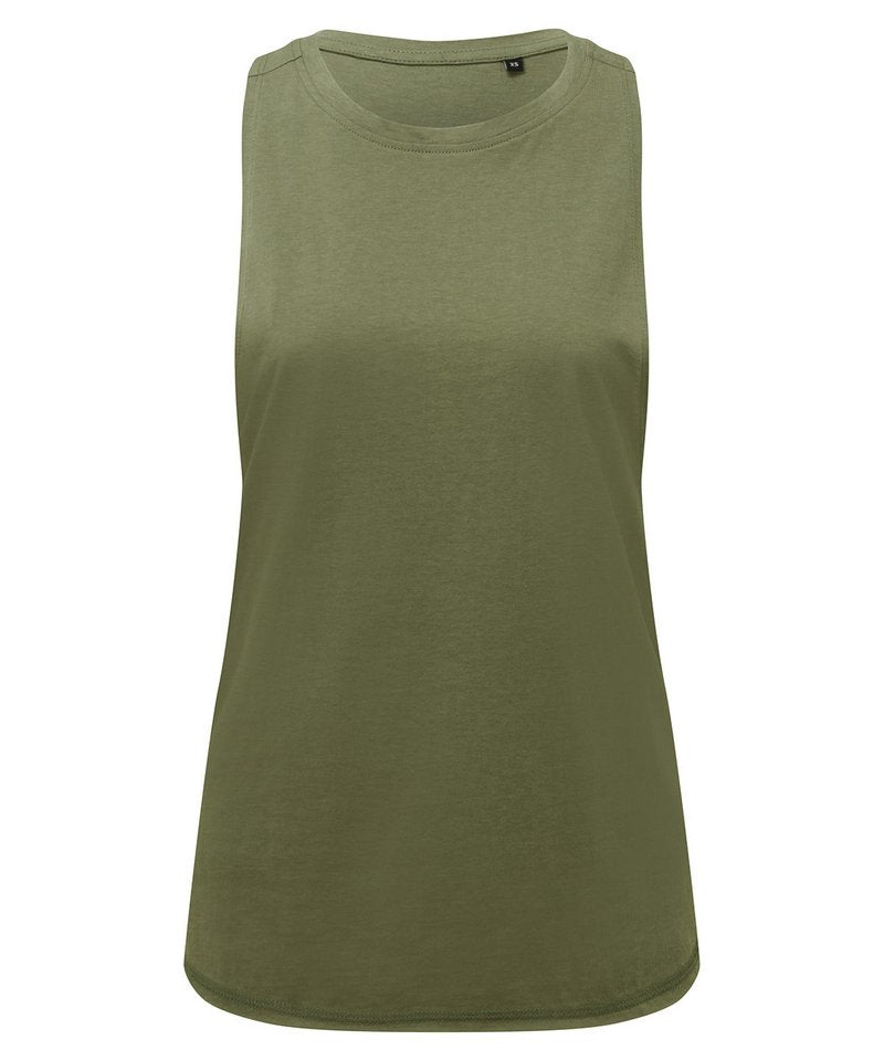 Women's Tridri Organic Tank Top in Olive by TriDri — Custom branded clothing by Print Press, featuring premium embroidery produced in our specialist print lab in the UK.