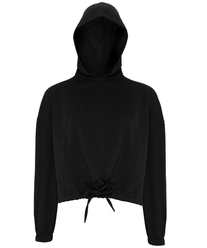 Women's Tridri Cropped Oversize Hoodie in Black by TriDri — Custom branded clothing by Print Press, featuring premium embroidery produced in our specialist print lab in the UK.