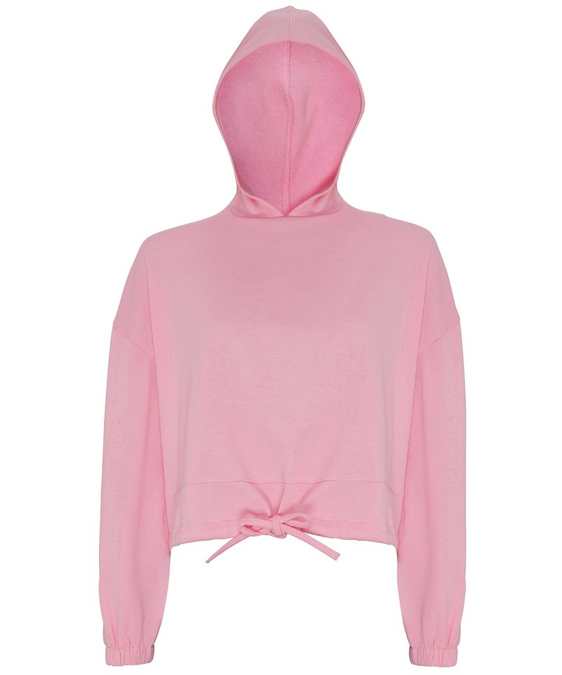 Women's Tridri Cropped Oversize Hoodie in Light Pink by TriDri — Custom branded clothing by Print Press, featuring premium embroidery produced in our specialist print lab in the UK.
