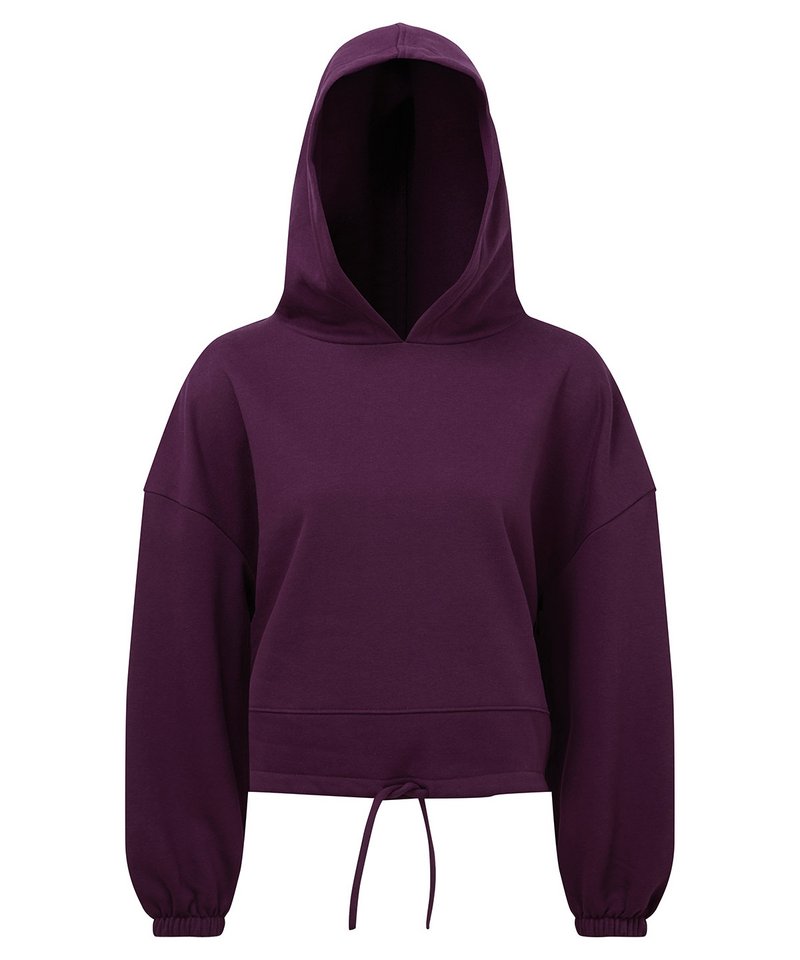 Women's Tridri Cropped Oversize Hoodie in Mulberry by TriDri — Custom branded clothing by Print Press, featuring premium embroidery produced in our specialist print lab in the UK.