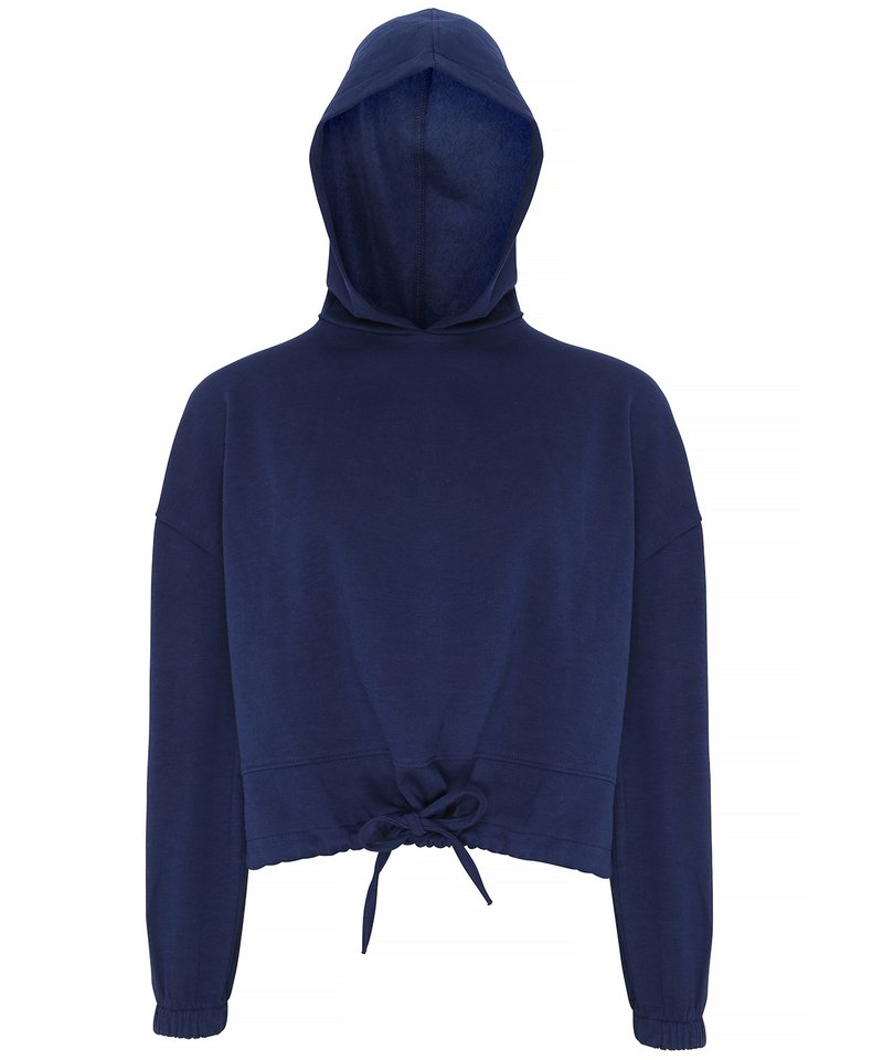 Women's Tridri Cropped Oversize Hoodie in Navy by TriDri — Custom branded clothing by Print Press, featuring premium embroidery produced in our specialist print lab in the UK.