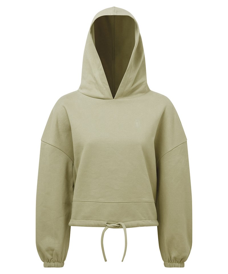 Women's Tridri Cropped Oversize Hoodie in Sage Green by TriDri — Custom branded clothing by Print Press, featuring premium embroidery produced in our specialist print lab in the UK.