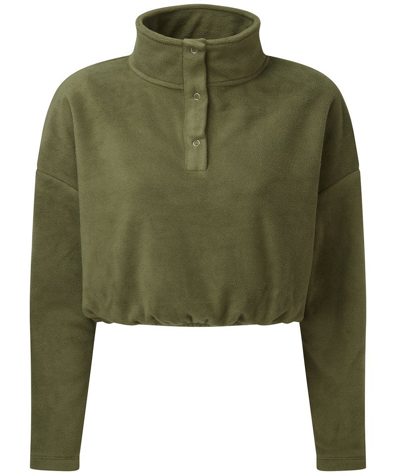 Women's Tridri Cropped Fleece in Olive by TriDri — Custom branded clothing by Print Press, featuring premium embroidery produced in our specialist print lab in the UK.