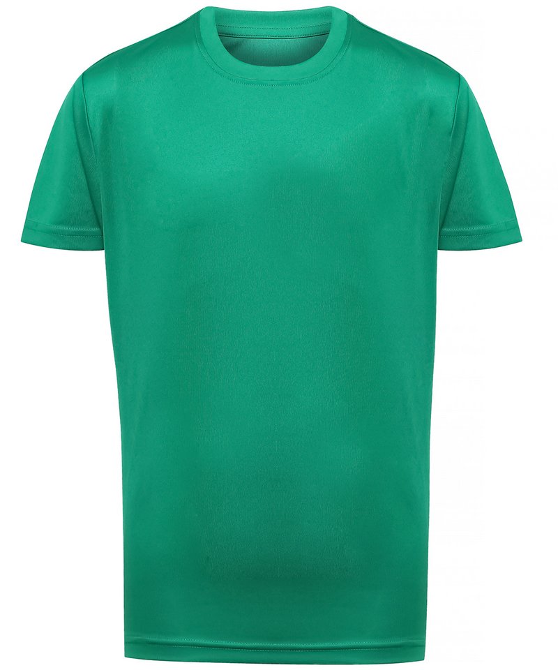Kids Tridri Performance T-Shirt in Bright Kelly by TriDri — Custom branded clothing by Print Press, featuring premium embroidery produced in our specialist print lab in the UK.