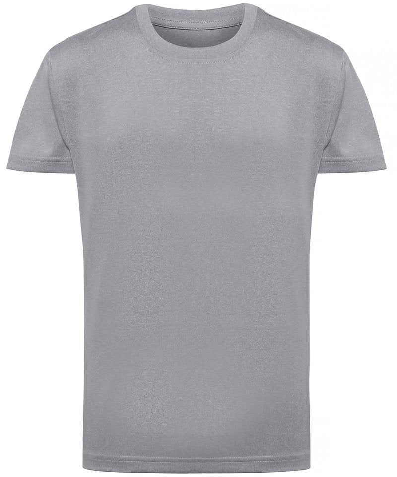 Kids Tridri Performance T-Shirt in Silver Melange by TriDri — Custom branded clothing by Print Press, featuring premium embroidery produced in our specialist print lab in the UK.