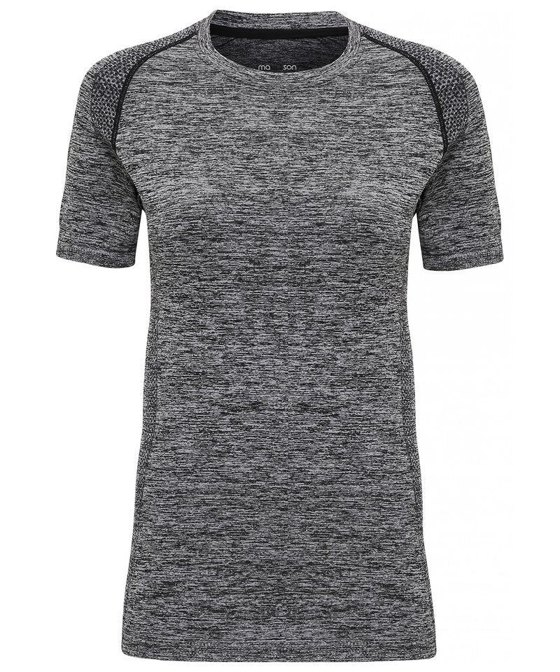 Women's Tridri Seamless '3D Fit' Multi-Sport Performance Short Sleeve Top in Charcoal by TriDri — Custom branded clothing by Print Press, featuring premium embroidery produced in our specialist print lab in the UK.