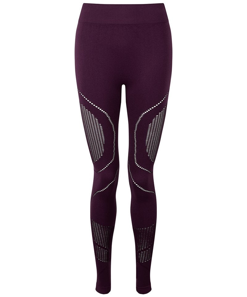 Women's Tridri Seamless '3D Fit' Multi-Sport Reveal Leggings in Mulberry by TriDri — Custom branded clothing by Print Press, featuring premium embroidery produced in our specialist print lab in the UK.