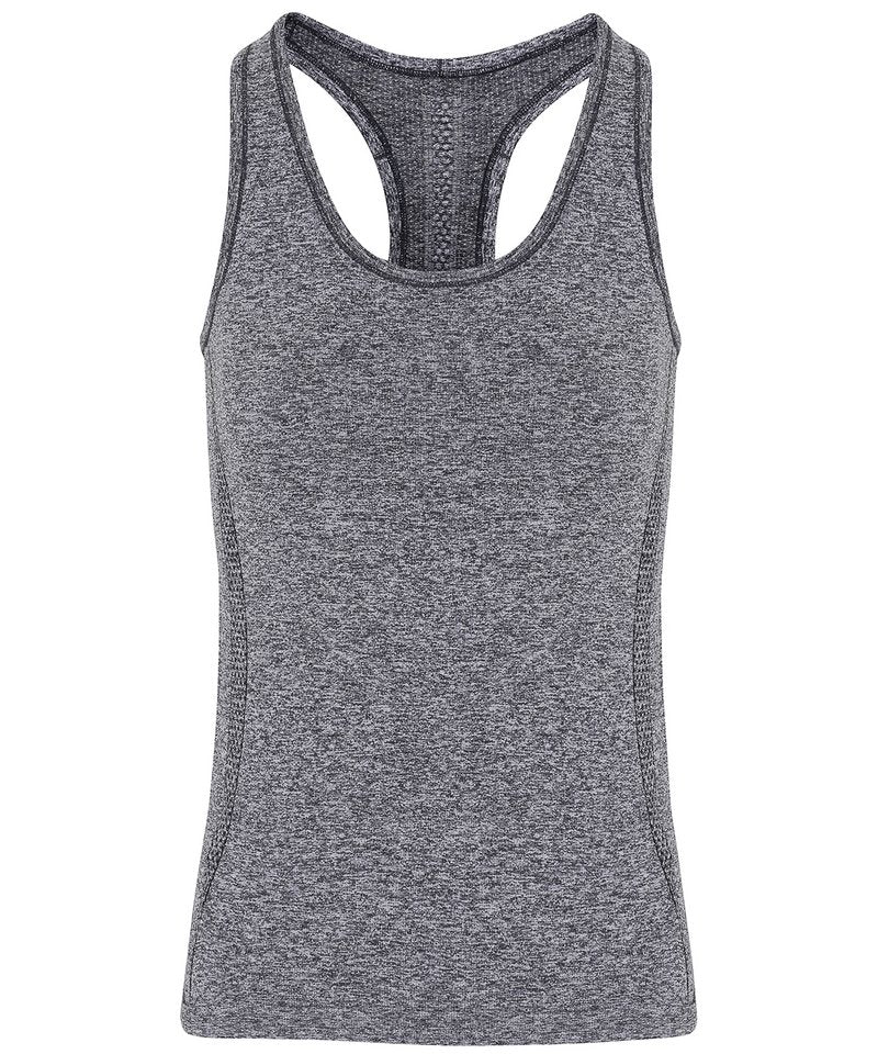 Women's Tridri Seamless '3D Fit' Multi-Sport Sculpt Vest in Charcoal by TriDri — Custom branded clothing by Print Press, featuring premium embroidery produced in our specialist print lab in the UK.