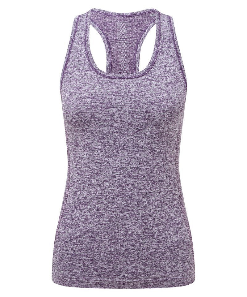 Women's Tridri Seamless '3D Fit' Multi-Sport Sculpt Vest in Purple by TriDri — Custom branded clothing by Print Press, featuring premium embroidery produced in our specialist print lab in the UK.