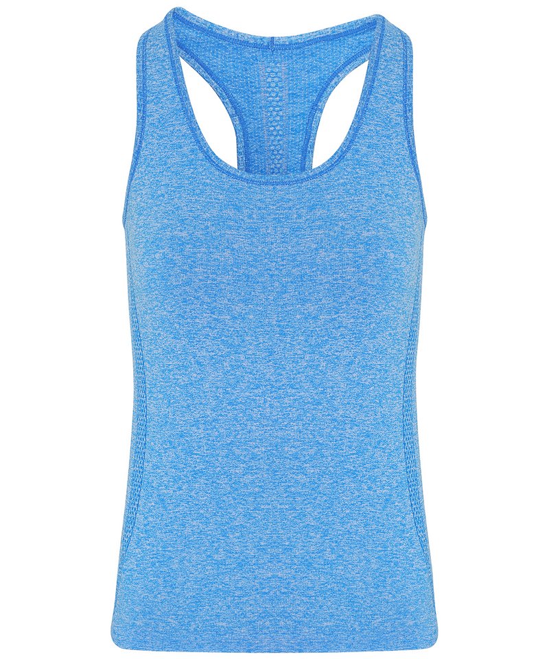 Women's Tridri Seamless '3D Fit' Multi-Sport Sculpt Vest in Sapphire by TriDri — Custom branded clothing by Print Press, featuring premium embroidery produced in our specialist print lab in the UK.