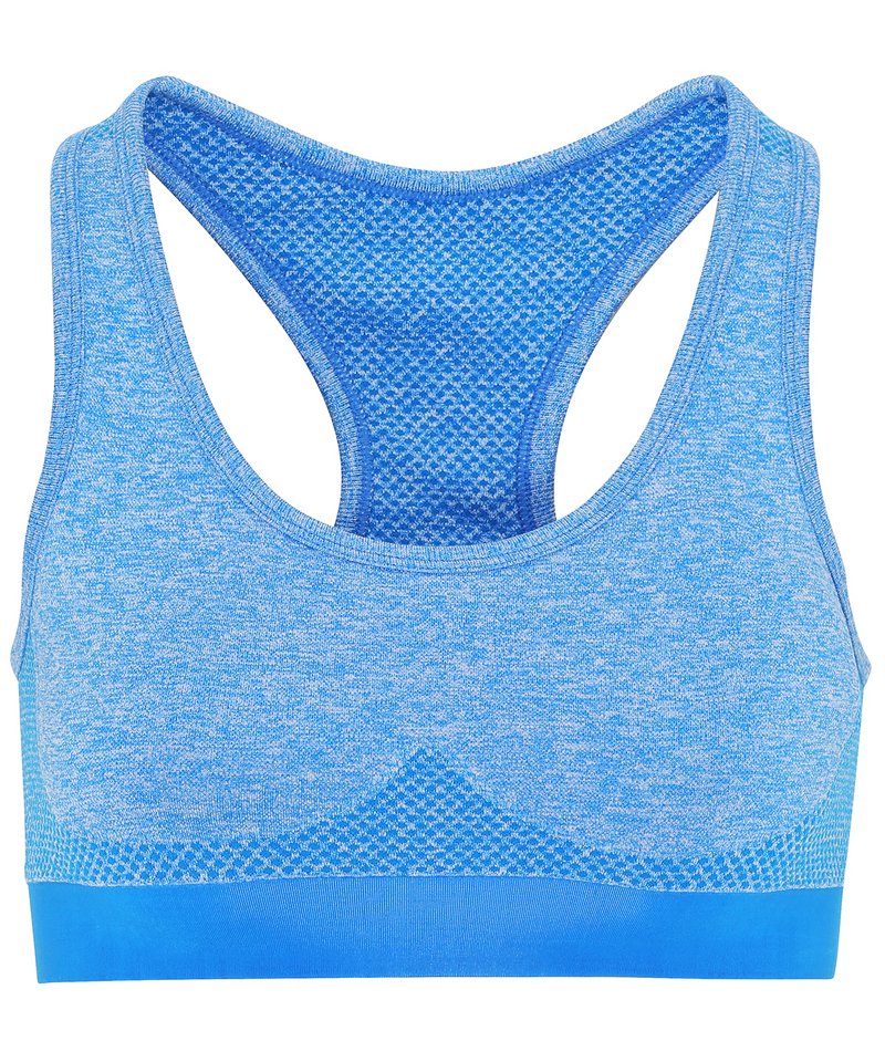Tridri Seamless '3D Fit' Multi-Sport Sculpt Bra in Sapphire by TriDri — Custom branded clothing by Print Press, featuring premium embroidery produced in our specialist print lab in the UK.