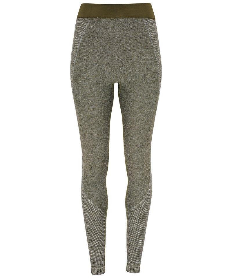 Women's Tridri Seamless '3D Fit' Multi-Sport Sculpt Leggings in Olive by TriDri — Custom branded clothing by Print Press, featuring premium embroidery produced in our specialist print lab in the UK.