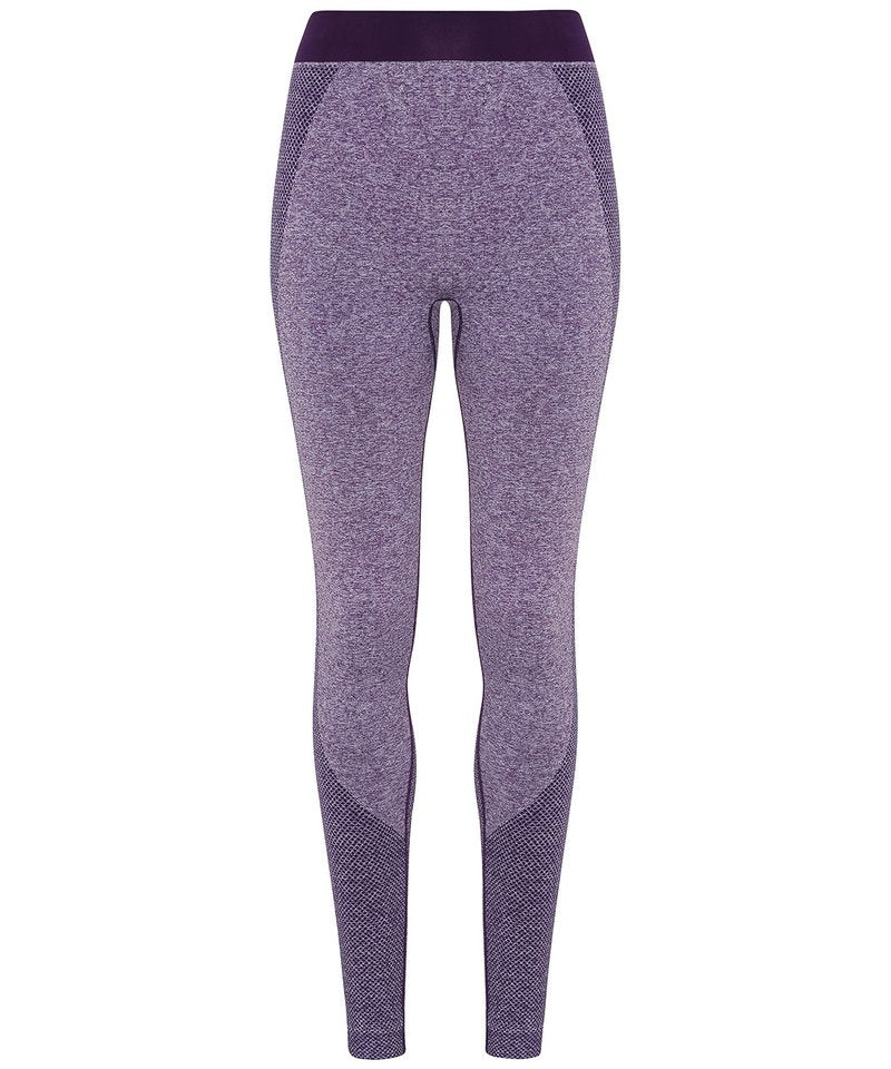 Women's Tridri Seamless '3D Fit' Multi-Sport Sculpt Leggings in Purple by TriDri — Custom branded clothing by Print Press, featuring premium embroidery produced in our specialist print lab in the UK.