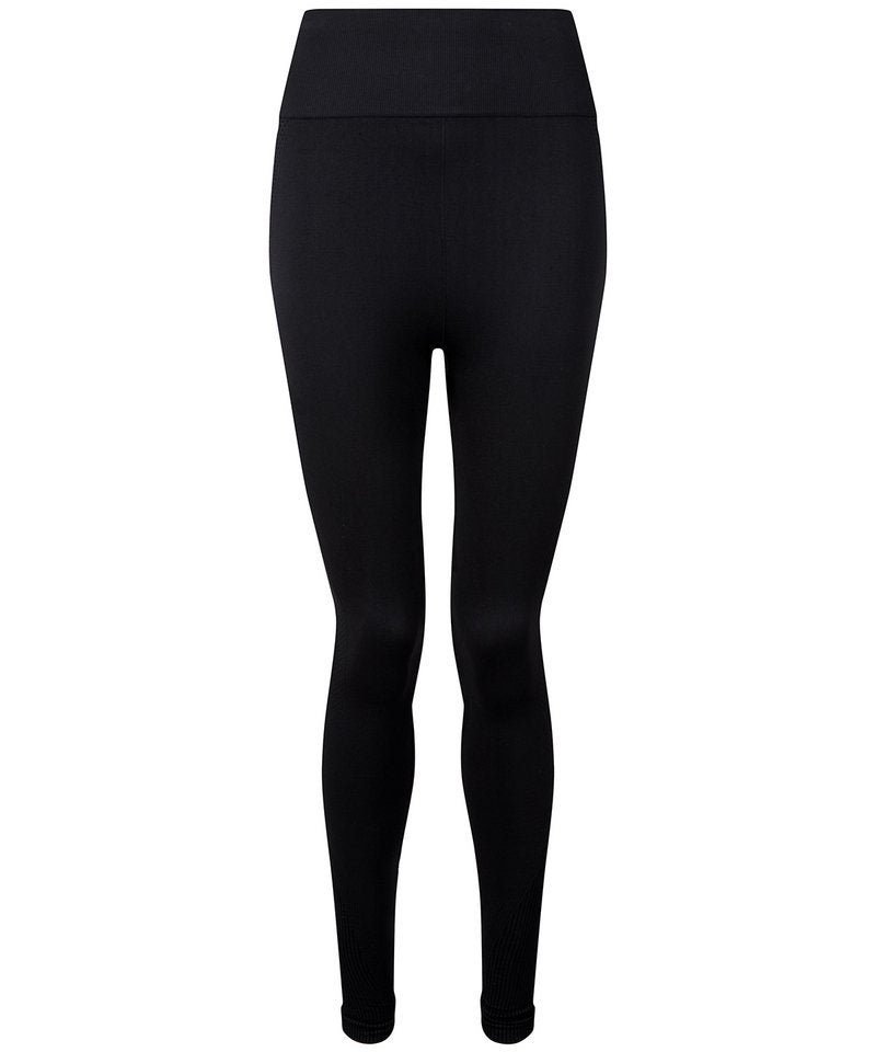 Women's Tridri Seamless '3D Fit' Multi-Sport Sculpt Solid Colour Leggings in Black by TriDri — Custom branded clothing by Print Press, featuring premium embroidery produced in our specialist print lab in the UK.
