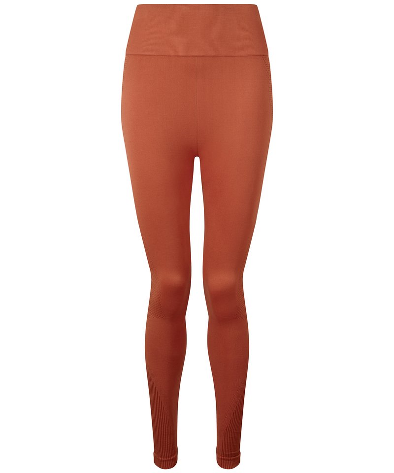 Women's Tridri Seamless '3D Fit' Multi-Sport Sculpt Solid Colour Leggings in Rust by TriDri — Custom branded clothing by Print Press, featuring premium embroidery produced in our specialist print lab in the UK.
