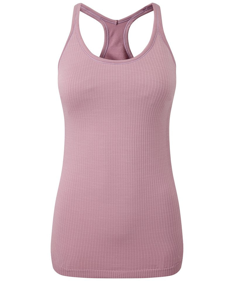 Women's Tridri Seamless '3D Fit' Multi-Sport Sculpt Vest With Secret Support in Mauve by TriDri — Custom branded clothing by Print Press, featuring premium embroidery produced in our specialist print lab in the UK.