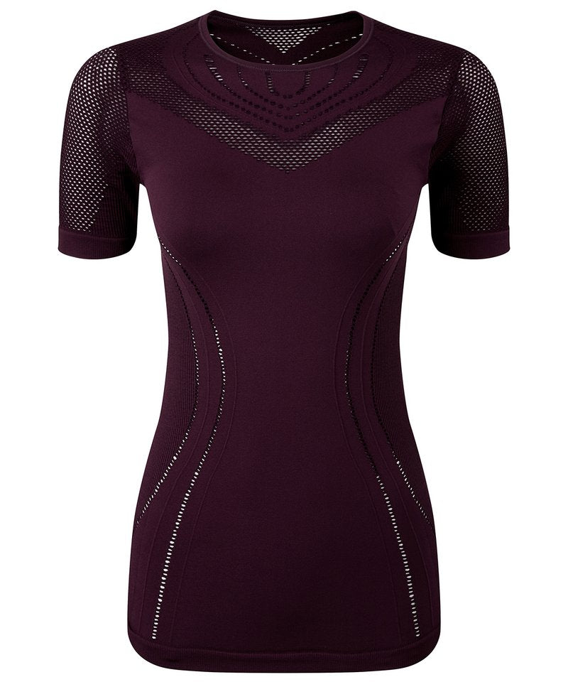 Women's Tridri Seamless '3D Fit' Multi-Sport Reveal Sports Top in Mulberry by TriDri — Custom branded clothing by Print Press, featuring premium embroidery produced in our specialist print lab in the UK.