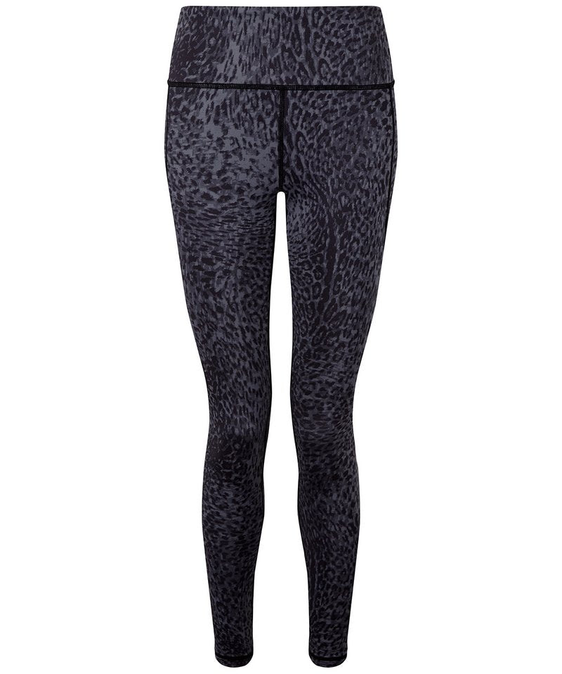 Women's Tridri Performance Animal Printed Leggings in Leopard Black by TriDri — Custom branded clothing by Print Press, featuring premium embroidery produced in our specialist print lab in the UK.