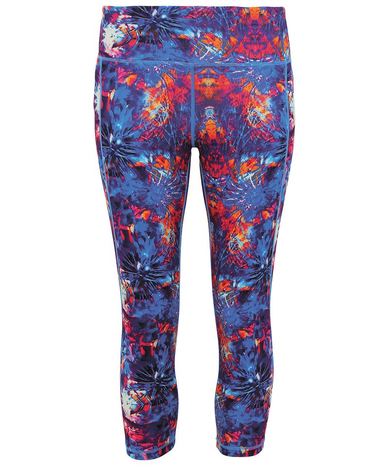 Women's Tridri Performance Fireworks Leggings ¾ Length in Fireworks by TriDri — Custom branded clothing by Print Press, featuring premium embroidery produced in our specialist print lab in the UK.