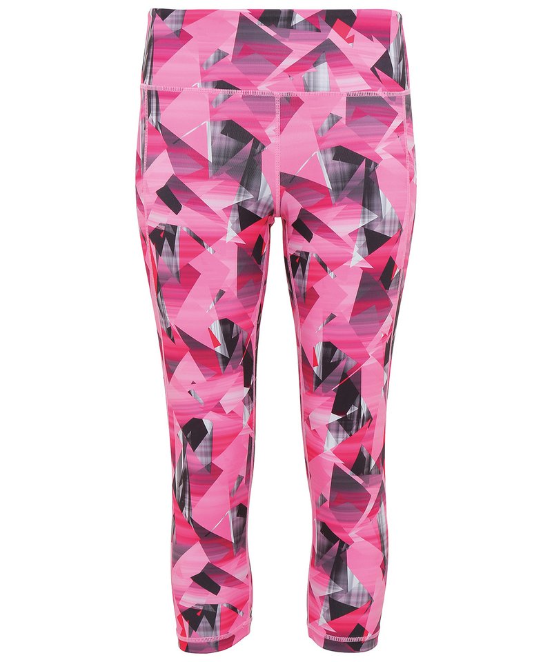 Women's Tridri Performance Corners Leggings ¾ Length in XS Pink by TriDri — Custom branded clothing by Print Press, featuring premium embroidery produced in our specialist print lab in the UK.