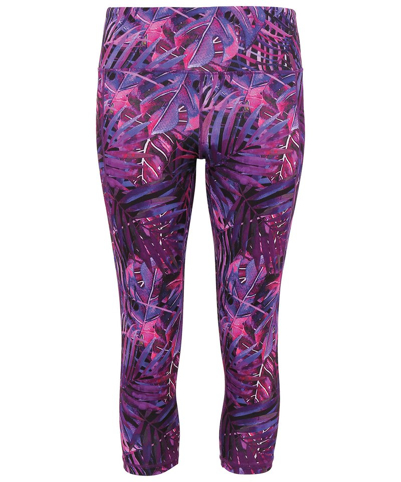 Women's Tridri Performance Jungle Leggings ¾ Length in Jungle Purple by TriDri — Custom branded clothing by Print Press, featuring premium embroidery produced in our specialist print lab in the UK.