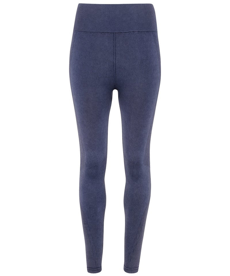 Women's Tridri Seamless '3D Fit' Multi-Sport Denim Look Leggings in Indigo Denim by TriDri — Custom branded clothing by Print Press, featuring premium embroidery produced in our specialist print lab in the UK.