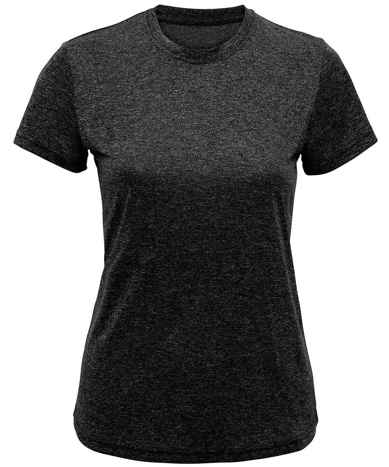 Women's Tridri Recycled Performance T-Shirt in Black Melange by TriDri — Custom branded clothing by Print Press, featuring premium embroidery produced in our specialist print lab in the UK.