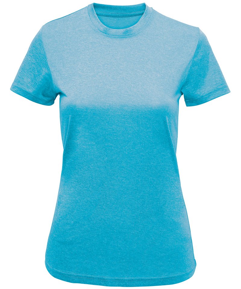 Women's Tridri Recycled Performance T-Shirt in Turquoise Melange by TriDri — Custom branded clothing by Print Press, featuring premium embroidery produced in our specialist print lab in the UK.
