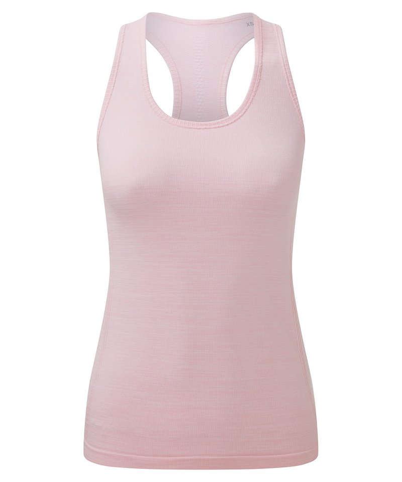 Women's Tridri Recycled Seamless 3D Fit Multi-Sport Flex Vest in Light Pink Melange by TriDri — Custom branded clothing by Print Press, featuring premium embroidery produced in our specialist print lab in the UK.