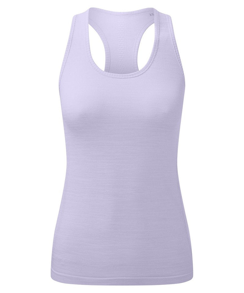 Women's Tridri Recycled Seamless 3D Fit Multi-Sport Flex Vest in Lilac Melange by TriDri — Custom branded clothing by Print Press, featuring premium embroidery produced in our specialist print lab in the UK.