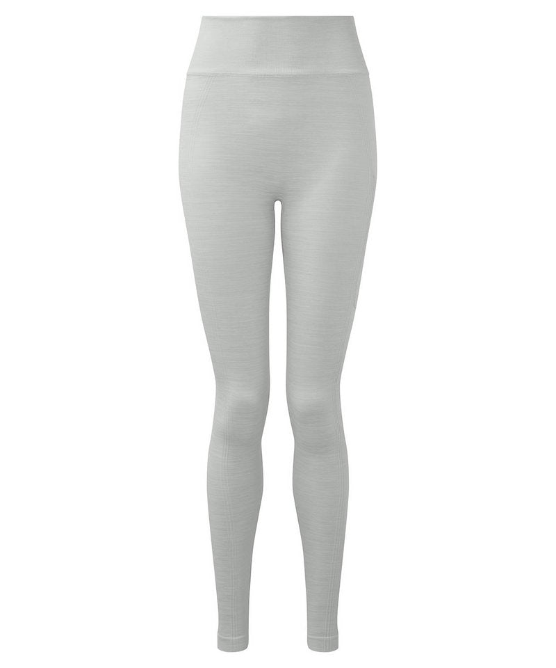 Women's Tridri Recycled Seamless 3D Fit Multi-Sport Flex Leggings in Cool Grey Melange by TriDri — Custom branded clothing by Print Press, featuring premium embroidery produced in our specialist print lab in the UK.