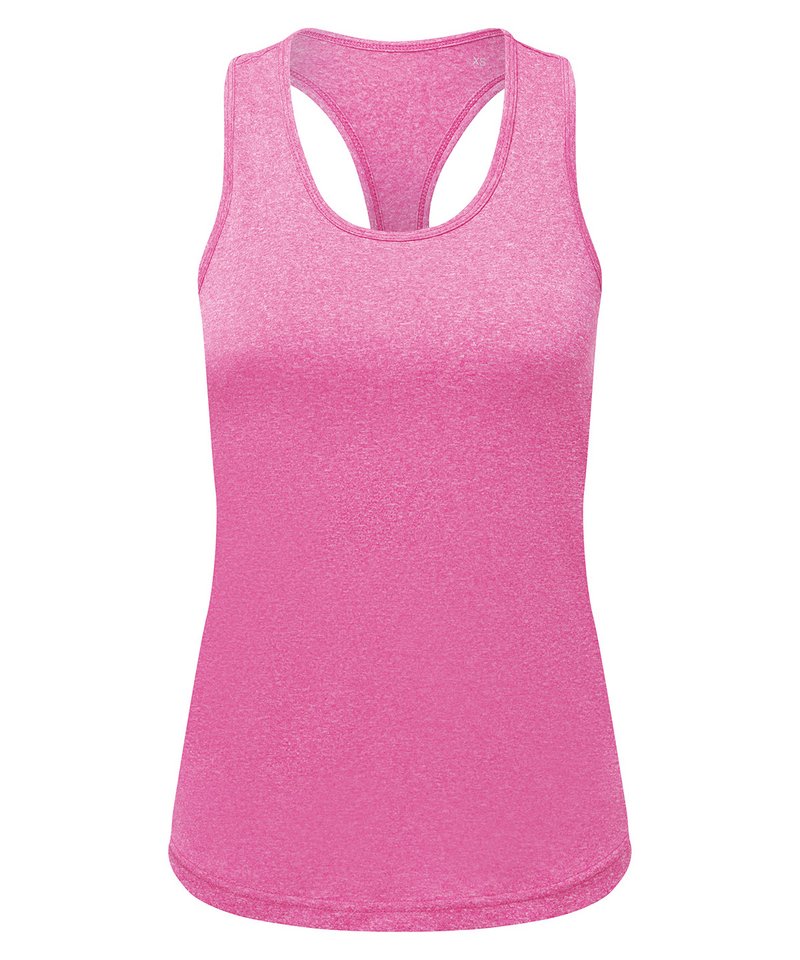 Women's Tridri Recycled Performance Slim Racerback Vest in Pink Melange by TriDri — Custom branded clothing by Print Press, featuring premium embroidery produced in our specialist print lab in the UK.
