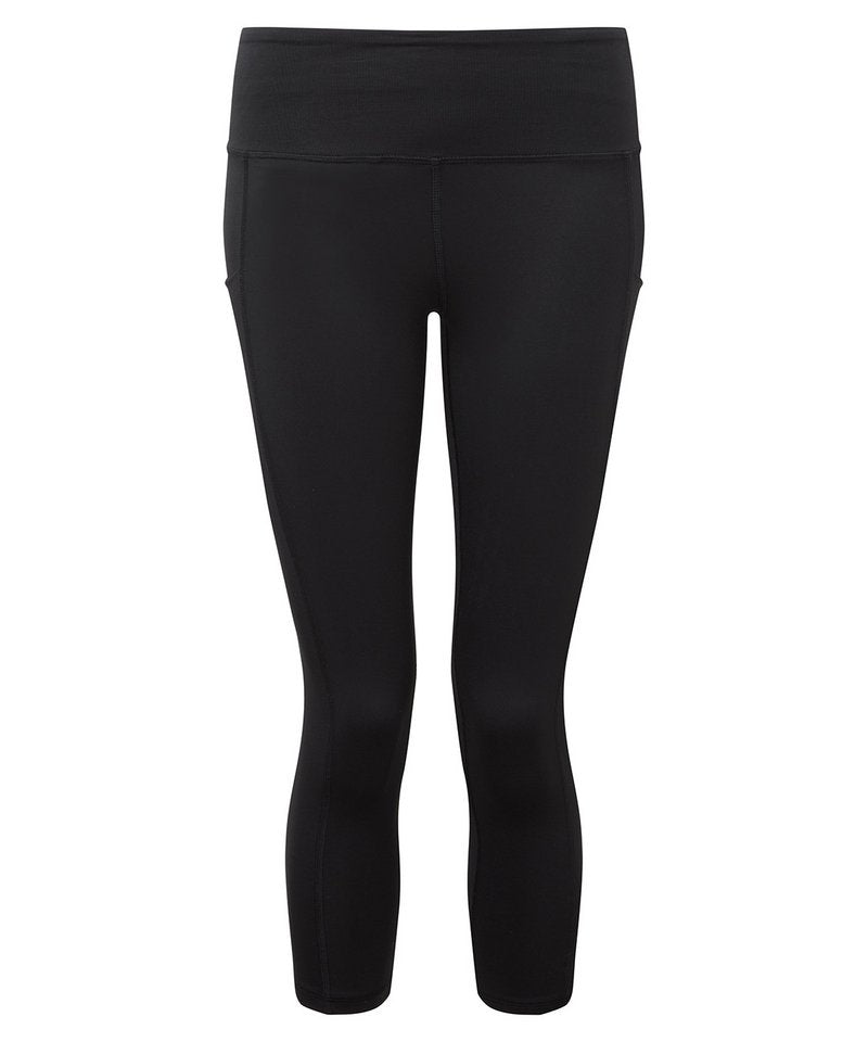 Women's Tridri Recycled Performance Leggings 3/4 Length in Black by TriDri — Custom branded clothing by Print Press, featuring premium embroidery produced in our specialist print lab in the UK.