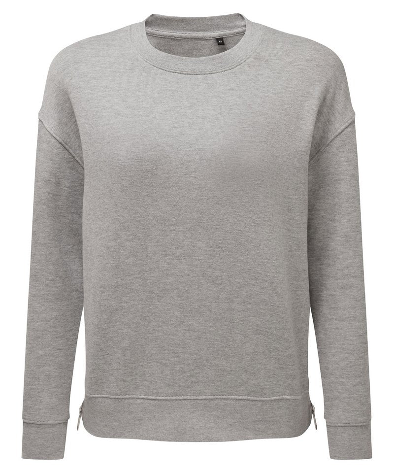 Women's Tridri Recycled Chill Zip Sweatshirt in Heather Grey by TriDri — Custom branded clothing by Print Press, featuring premium embroidery produced in our specialist print lab in the UK.