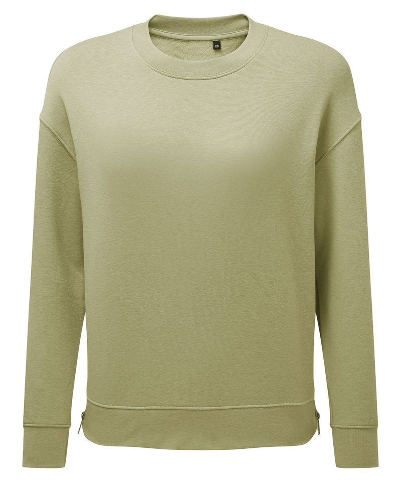 Women's Tridri Recycled Chill Zip Sweatshirt in Sage Green by TriDri — Custom branded clothing by Print Press, featuring premium embroidery produced in our specialist print lab in the UK.