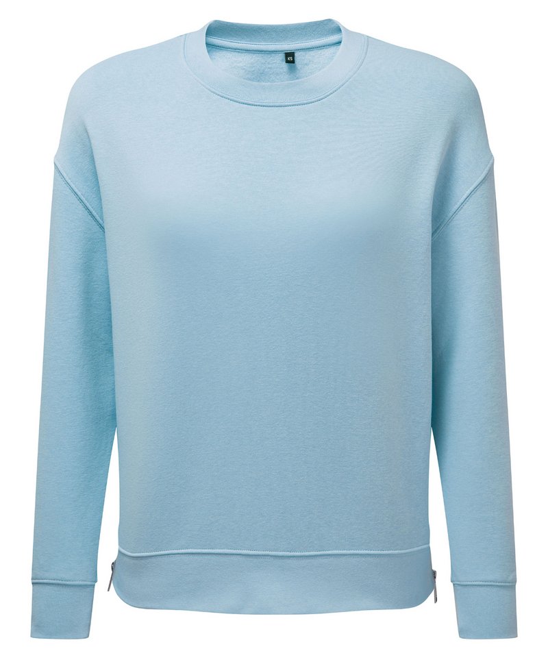 Women's Tridri Recycled Chill Zip Sweatshirt in Sky Blue by TriDri — Custom branded clothing by Print Press, featuring premium embroidery produced in our specialist print lab in the UK.