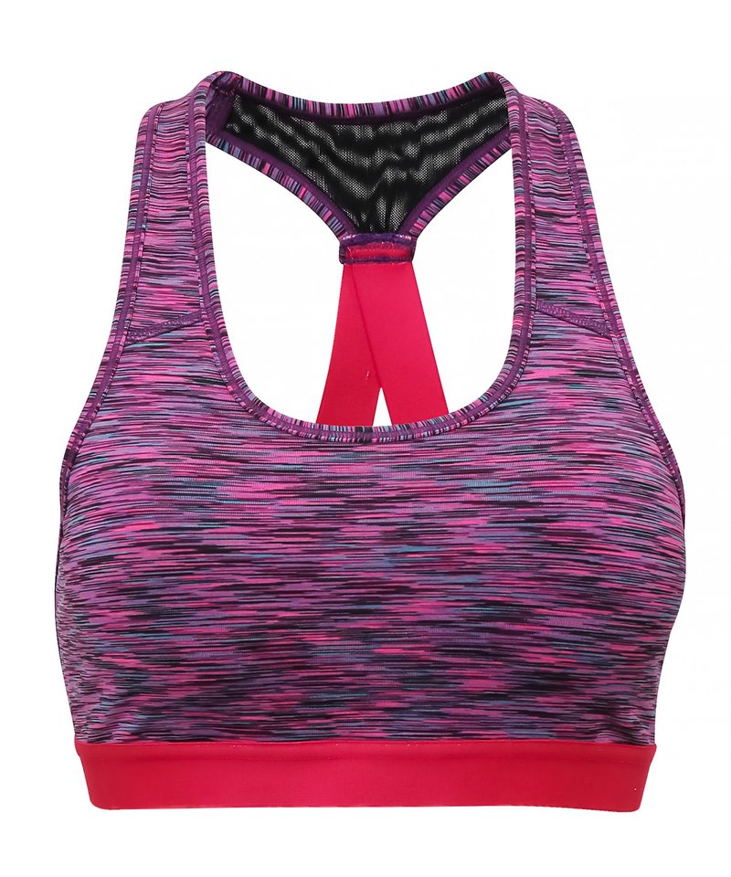 Tridri Performance Sports Bra (Medium Impact) in Space Pink by TriDri — Custom branded clothing by Print Press, featuring premium embroidery produced in our specialist print lab in the UK.