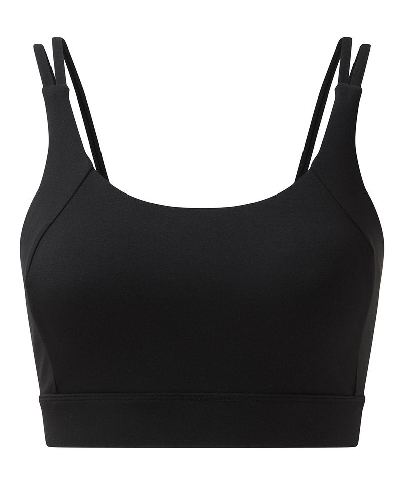Women's Tridri Crossback Sports Bra (Medium Impact) in Black by TriDri — Custom branded clothing by Print Press, featuring premium embroidery produced in our specialist print lab in the UK.