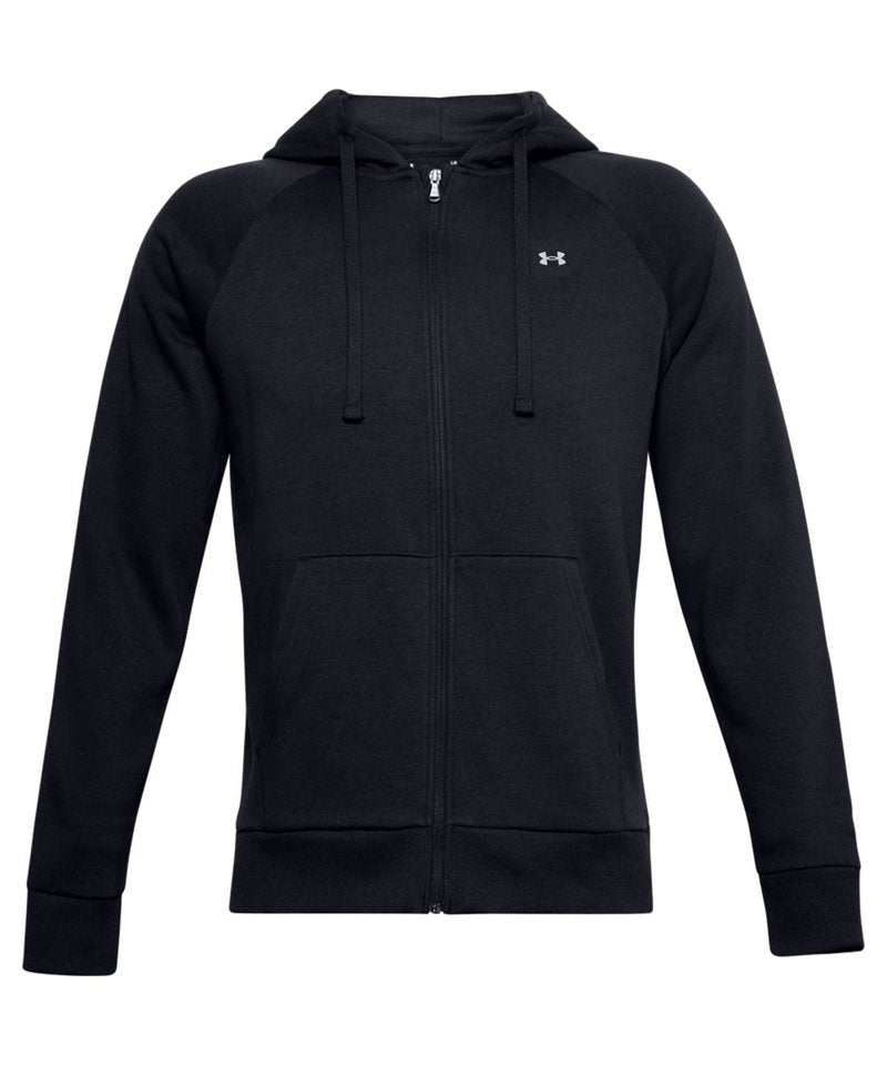 Rival Fleece Full-Zip Hoodie in Black Onyx White by Under Armour — Custom branded clothing by Print Press, featuring premium embroidery produced in our specialist print lab in the UK.