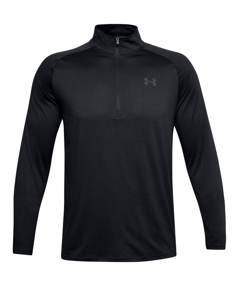 Tech™ 2.0 1/2 Zip Long Sleeve in Black Charcoal by Under Armour — Custom branded clothing by Print Press, featuring premium embroidery produced in our specialist print lab in the UK.