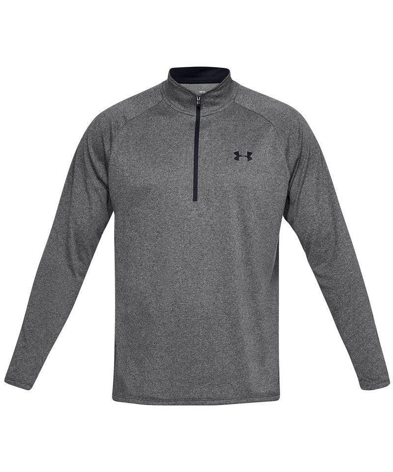 Tech™ 2.0 1/2 Zip Long Sleeve in Carbon Heather Black by Under Armour — Custom branded clothing by Print Press, featuring premium embroidery produced in our specialist print lab in the UK.