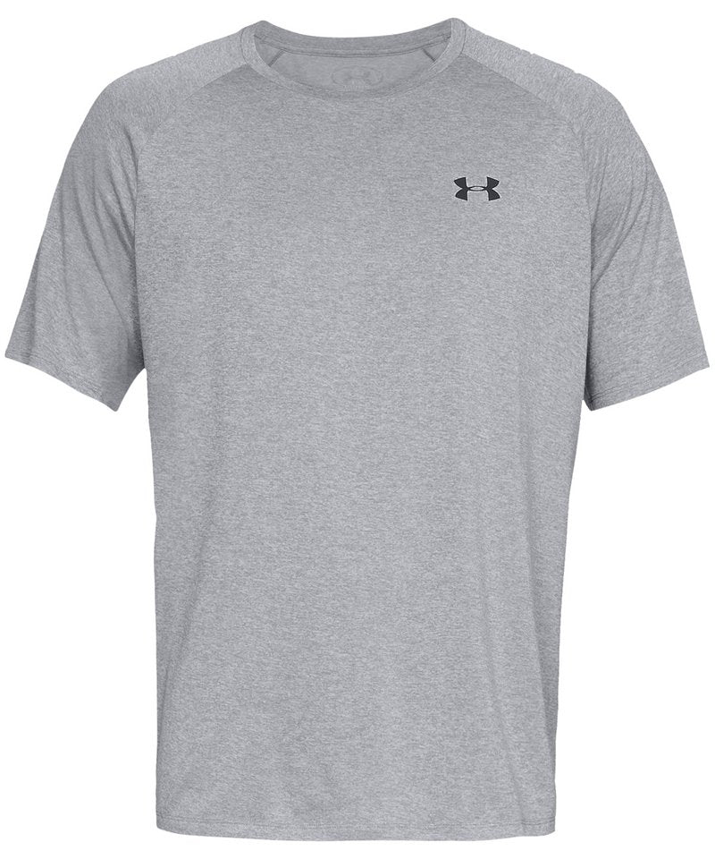 Tech™ Short Sleeve in Steel Light Heather Black by Under Armour — Custom branded clothing by Print Press, featuring premium embroidery produced in our specialist print lab in the UK.