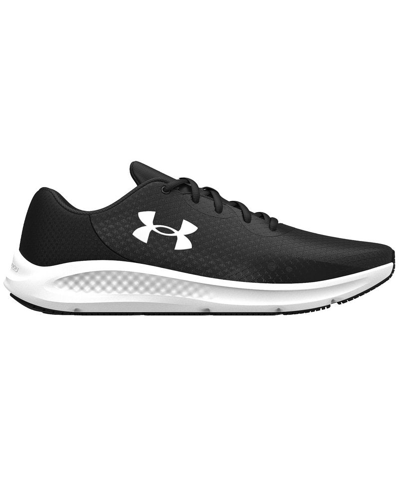 Under Armour Charged Pursuit 3 Trainers in Black Black White by Under Armour — Custom branded clothing by Print Press, featuring premium embroidery produced in our specialist print lab in the UK.