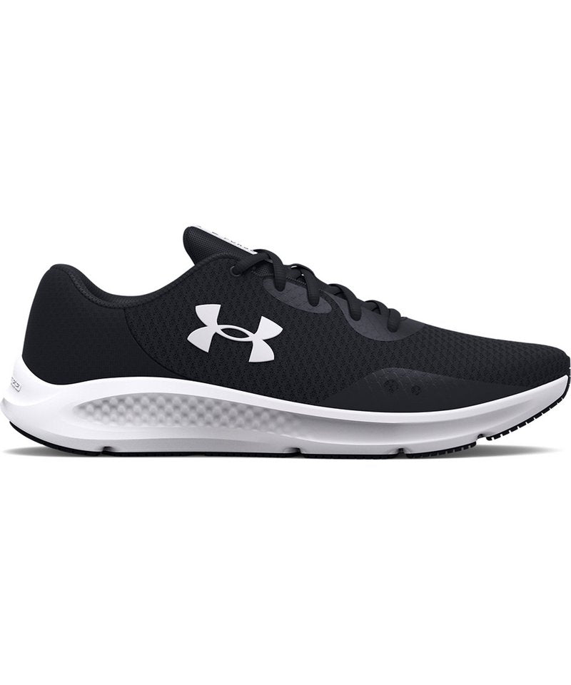 Under Armour Women's Charged Pursuit 3 Trainers in Black Black White by Under Armour — Custom branded clothing by Print Press, featuring premium embroidery produced in our specialist print lab in the UK.